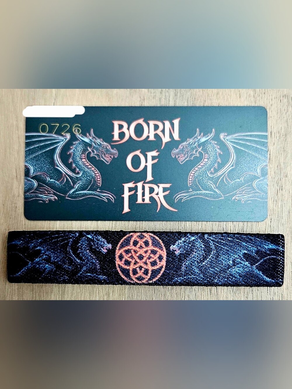 ZOX "BORN OF FIRE" #726 DRAGON BLOG New Med Interactive Collectible Wristband